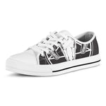 Satan Goat Skull Pentagram Print White Low Top Shoes