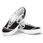 Satan Goat Skull Pentagram Print White Slip On Shoes