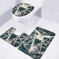 Satan Goat Skull Symbol Print 3 Piece Bath Mat Set