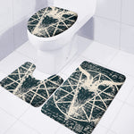 Satan Goat Skull Symbol Print 3 Piece Bath Mat Set