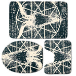 Satan Goat Skull Symbol Print 3 Piece Bath Mat Set