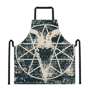 Satan Goat Skull Symbol Print Apron