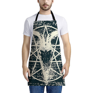 Satan Goat Skull Symbol Print Apron