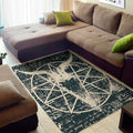 Satan Goat Skull Symbol Print Floor Mat