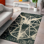 Satan Goat Skull Symbol Print Area Rug