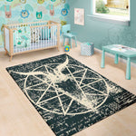 Satan Goat Skull Symbol Print Area Rug