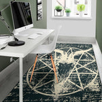Satan Goat Skull Symbol Print Area Rug