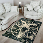 Satan Goat Skull Symbol Print Area Rug