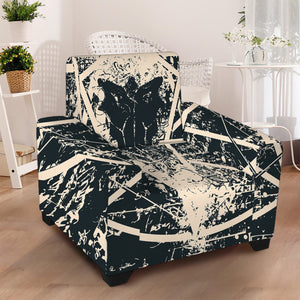 Satan Goat Skull Symbol Print Armchair Slipcover