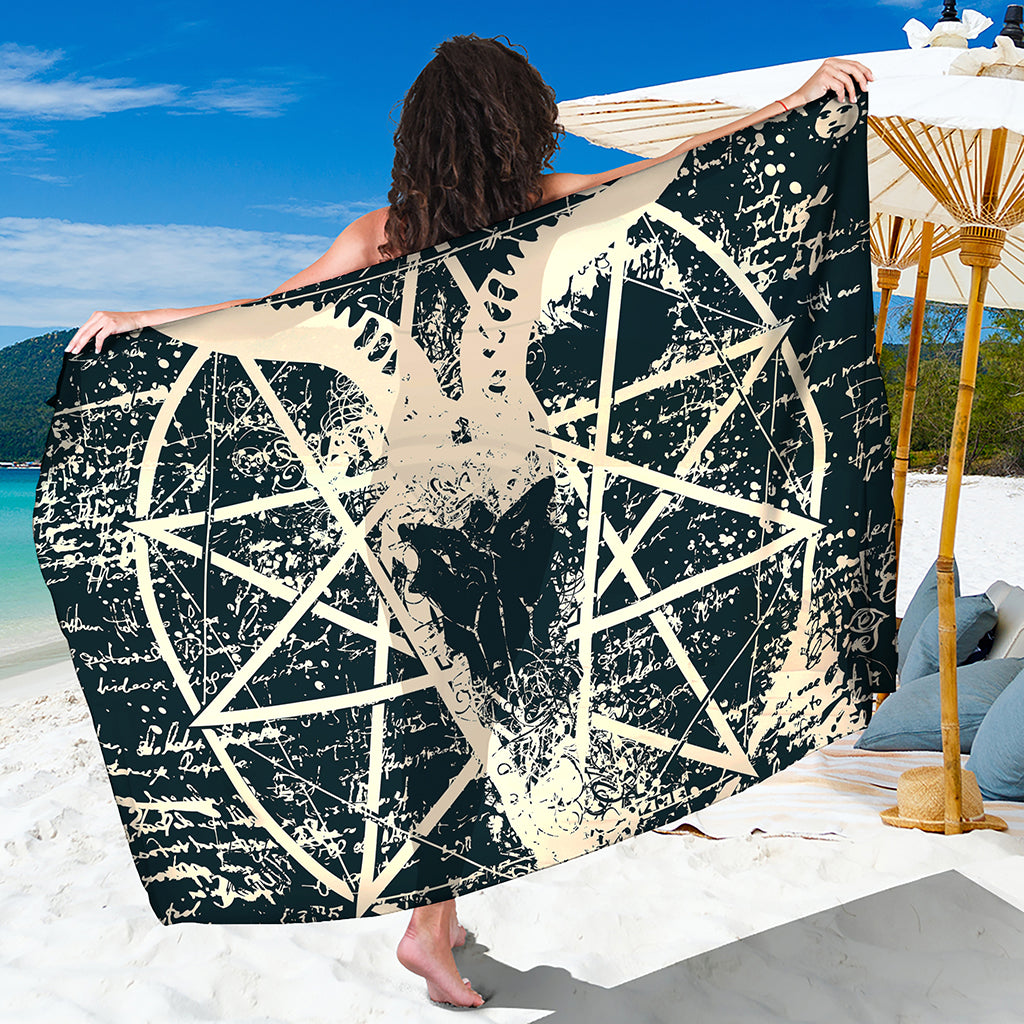 Satan Goat Skull Symbol Print Beach Sarong Wrap