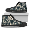 Satan Goat Skull Symbol Print Black High Top Sneakers