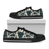 Satan Goat Skull Symbol Print Black Low Top Shoes 