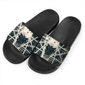 Satan Goat Skull Symbol Print Black Slide Sandals