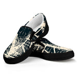 Satan Goat Skull Symbol Print Black Slip On Shoes