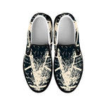 Satan Goat Skull Symbol Print Black Slip On Shoes