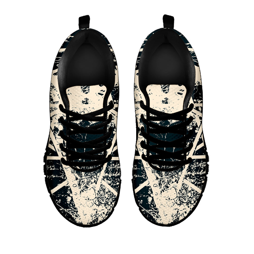 Satan Goat Skull Symbol Print Black Sneakers