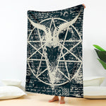 Satan Goat Skull Symbol Print Blanket