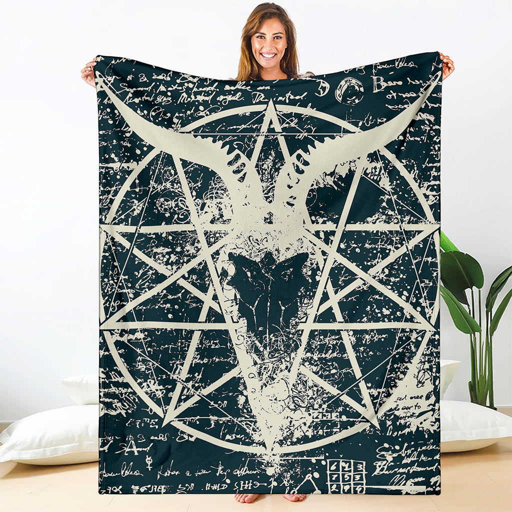 Satan Goat Skull Symbol Print Blanket