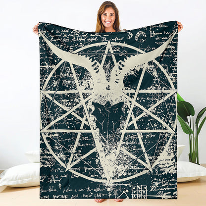 Satan Goat Skull Symbol Print Blanket