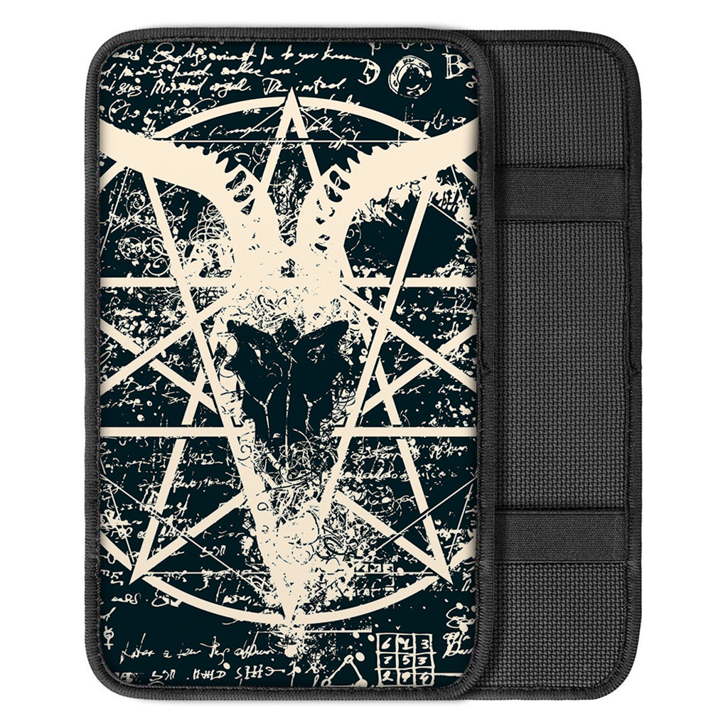 Satan Goat Skull Symbol Print Car Center Console Cover