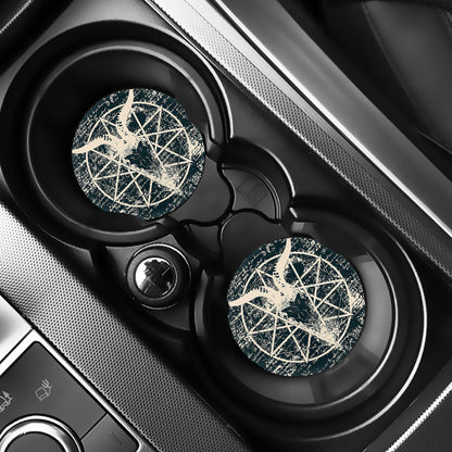 Satan Goat Skull Symbol Print Car Coasters