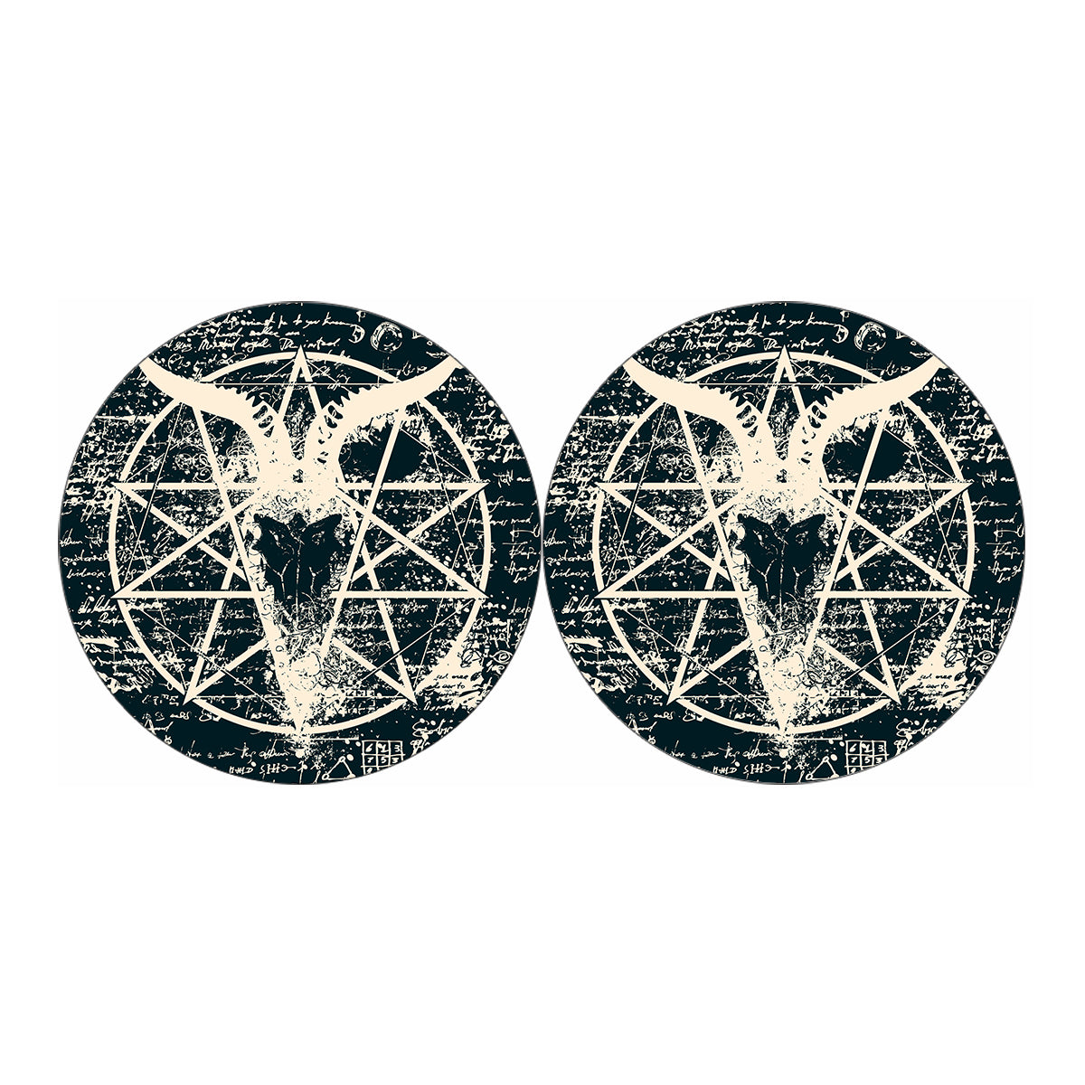Satan Goat Skull Symbol Print Car Coasters