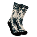 Satan Goat Skull Symbol Print Crew Socks