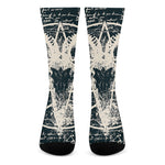 Satan Goat Skull Symbol Print Crew Socks