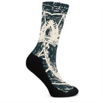 Satan Goat Skull Symbol Print Crew Socks