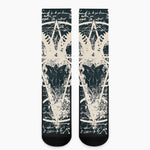 Satan Goat Skull Symbol Print Crew Socks