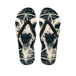 Satan Goat Skull Symbol Print Flip Flops