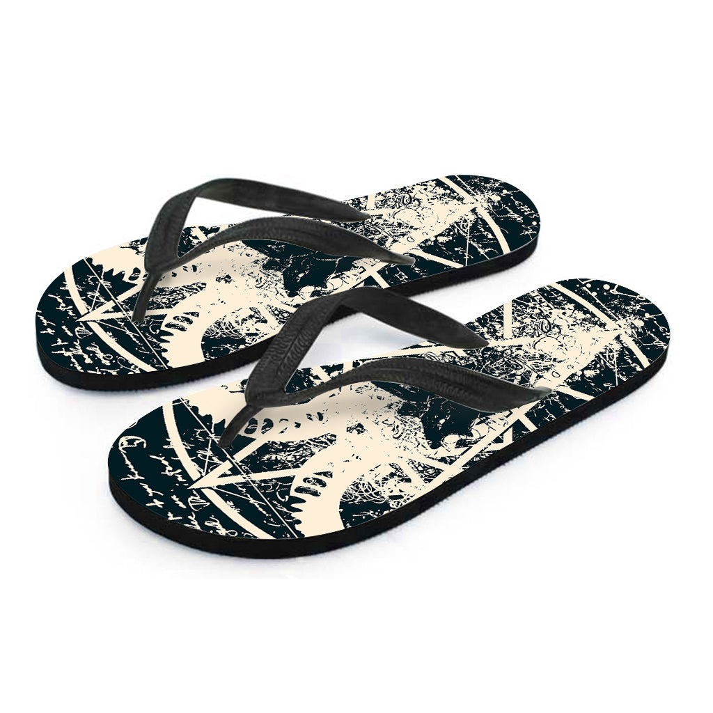 Satan Goat Skull Symbol Print Flip Flops