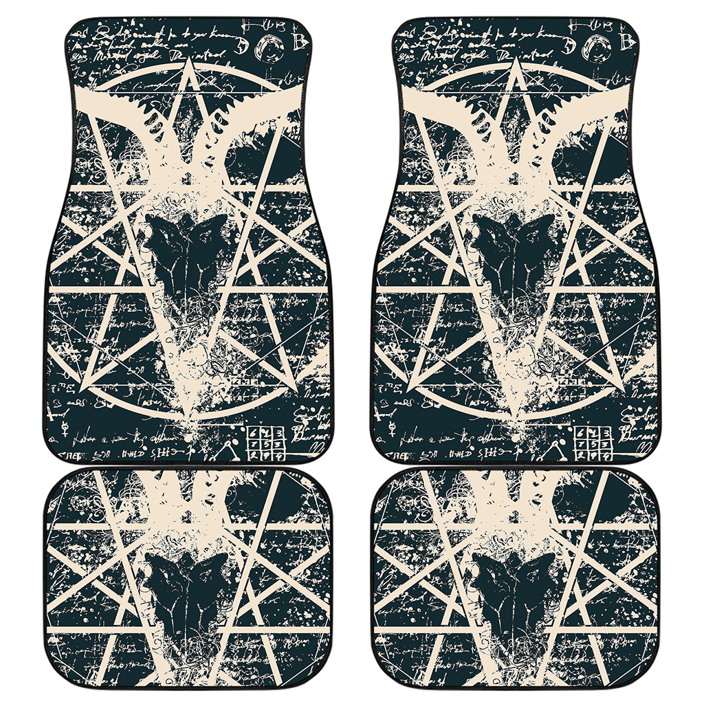 Satan Goat Skull Symbol Print Front and Back Car Floor Mats