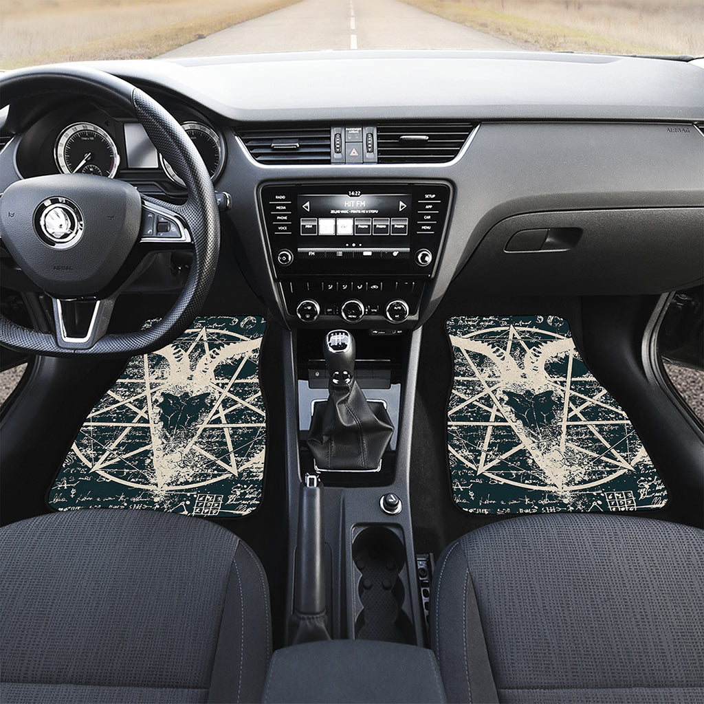 Satan Goat Skull Symbol Print Front and Back Car Floor Mats