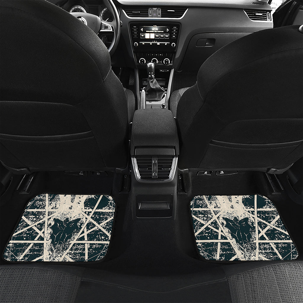 Satan Goat Skull Symbol Print Front and Back Car Floor Mats