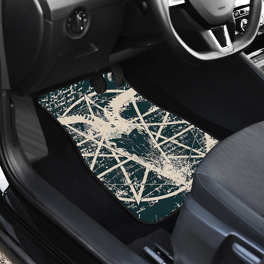 Satan Goat Skull Symbol Print Front and Back Car Floor Mats