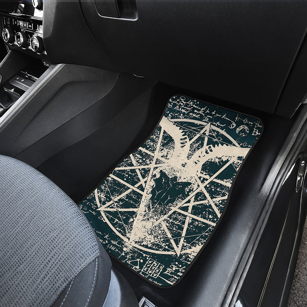 Satan Goat Skull Symbol Print Front and Back Car Floor Mats