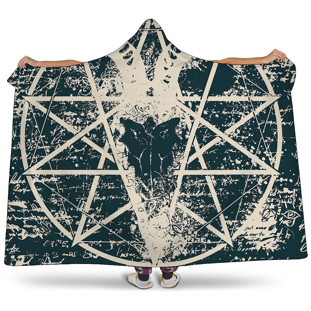 Satan Goat Skull Symbol Print Hooded Blanket