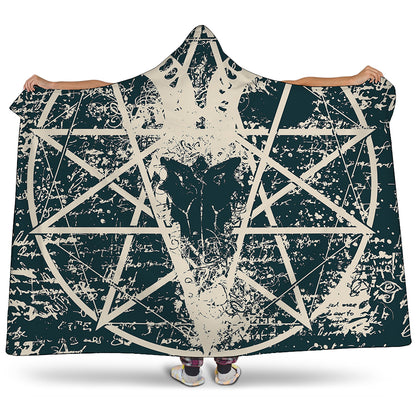 Satan Goat Skull Symbol Print Hooded Blanket