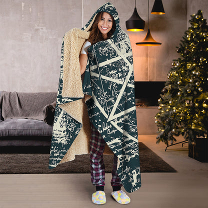 Satan Goat Skull Symbol Print Hooded Blanket