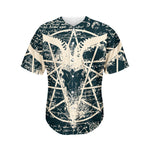 Satan Goat Skull Symbol Print Men's Baseball Jersey