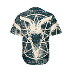 Satan Goat Skull Symbol Print Men's Baseball Jersey
