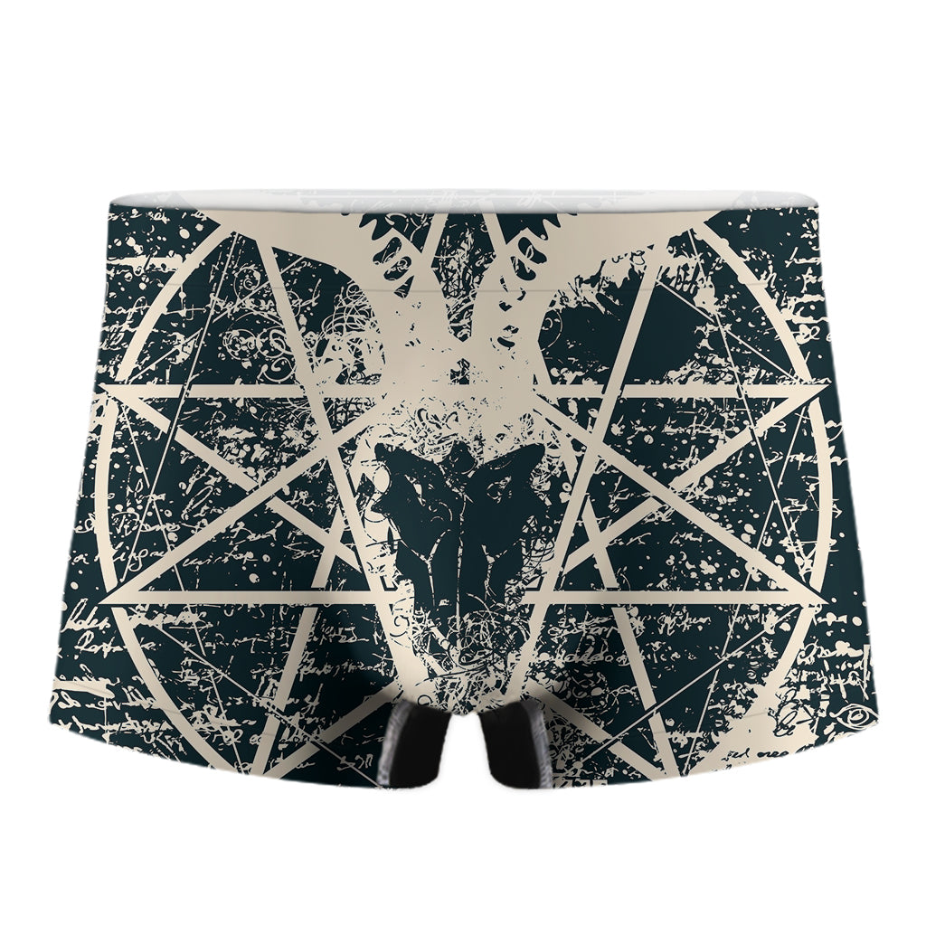 Satan Goat Skull Symbol Print Men's Boxer Briefs