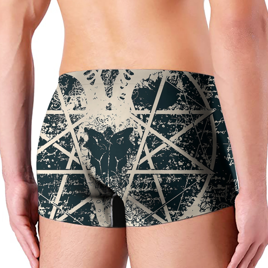 Satan Goat Skull Symbol Print Men's Boxer Briefs