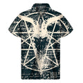 Satan Goat Skull Symbol Print Men's Short Sleeve Shirt