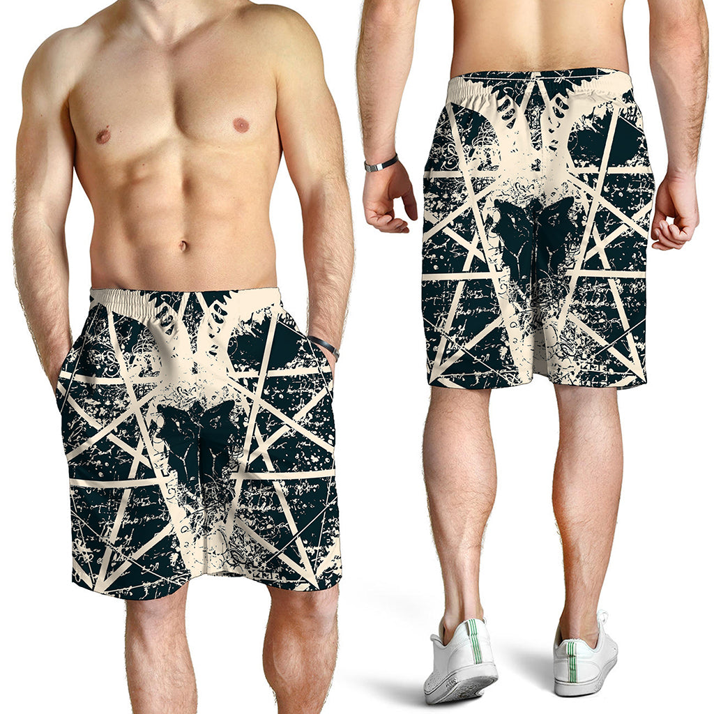 Satan Goat Skull Symbol Print Men's Shorts
