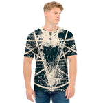 Satan Goat Skull Symbol Print Men's T-Shirt