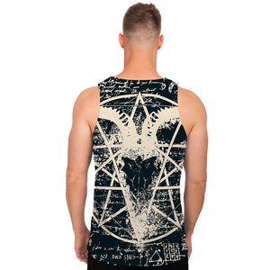 Satan Goat Skull Symbol Print Men's Tank Top