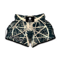 Satan Goat Skull Symbol Print Muay Thai Boxing Shorts