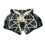 Satan Goat Skull Symbol Print Muay Thai Boxing Shorts